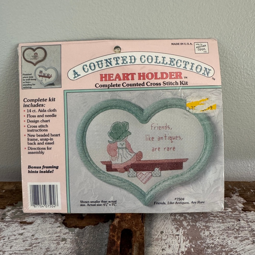 Another Look Friends Like Antiques Are Rare Cross Stitch Kit Heart Frame DIY